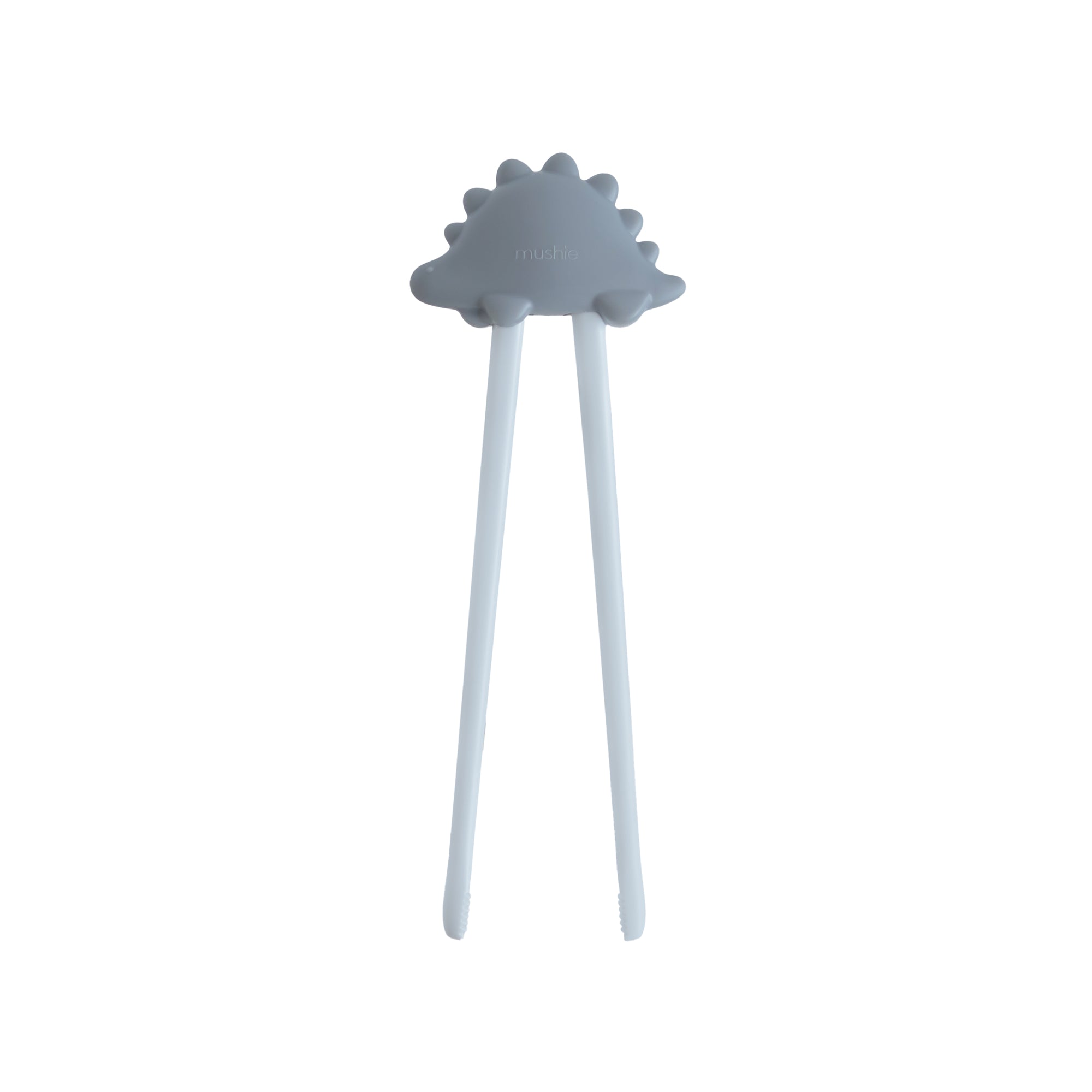 Mushie Training Chopsticks in Tradewinds color for toddlers, shown on a white background.